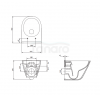 CERSANIT SET C947: MISKA ZAWIESZANA REMO PRO OVAL TORNADO Z DESKA DUROPLASTOWA SLIM S4035-001